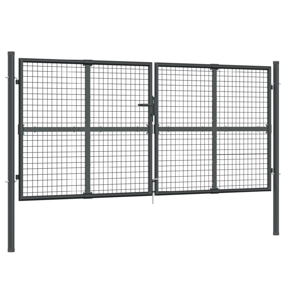 vidaXL Puerta de malla de jardín acero galvanizado antracita 300x175cm 2025