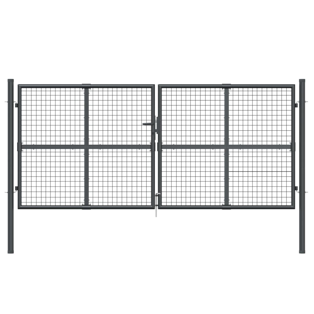 vidaXL Puerta de malla de jardín acero galvanizado antracita 300x175cm 2025