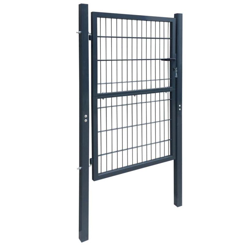vidaXL Puerta de valla de acero gris antracita 106x248 cm En línea
