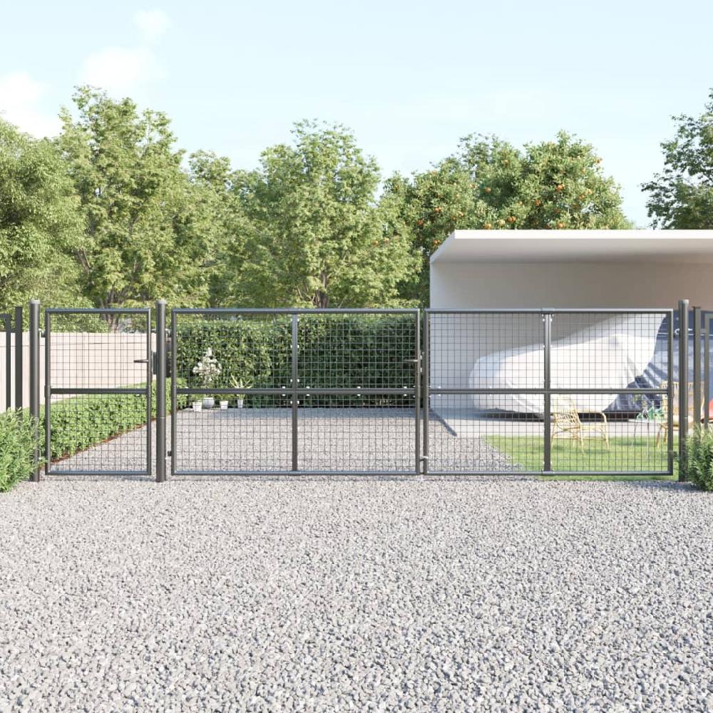 vidaXL Puerta de malla de jardín acero galvanizado antracita 500x175cm