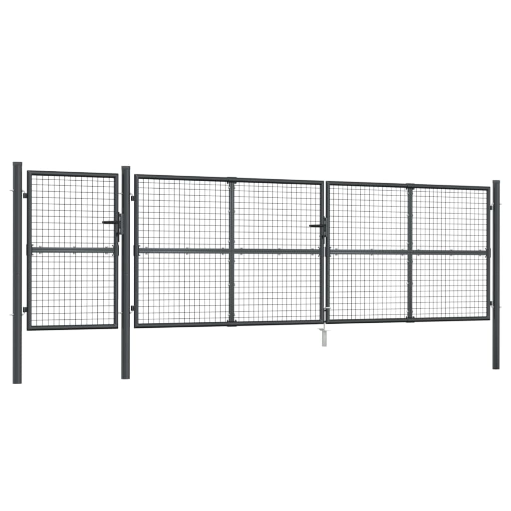 vidaXL Puerta de malla de jardín acero galvanizado antracita 500x175cm Gran oferta