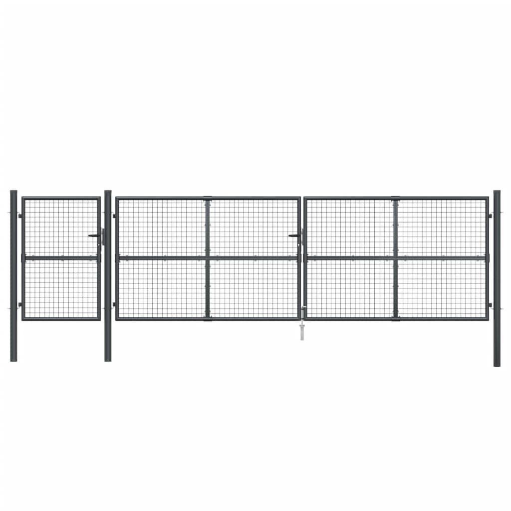 vidaXL Puerta de malla de jardín acero galvanizado antracita 500x175cm Gran oferta