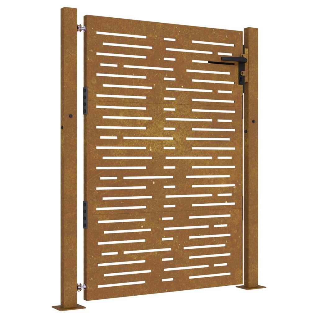 vidaXL Puerta de jardín acero corten diseño cuadrado 105x155 cm Rebajas baratas