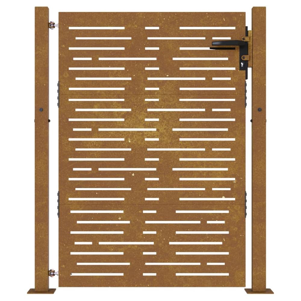 vidaXL Puerta de jardín acero corten diseño cuadrado 105x155 cm Rebajas baratas