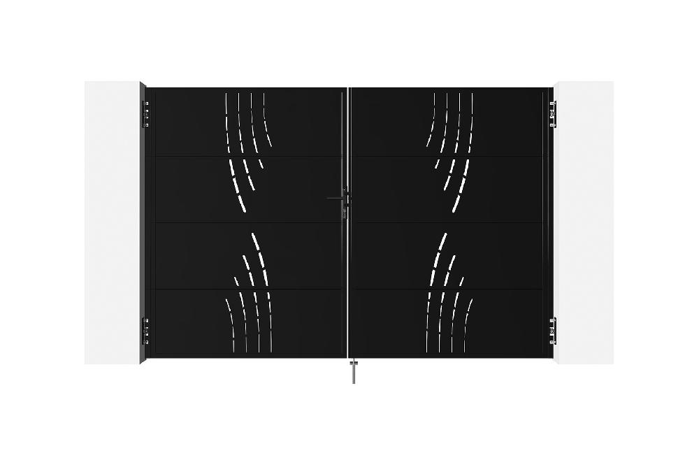 Puerta abatible de hierro 3x2m NALI VELETA NEGRO MATE Rebajas de fábrica