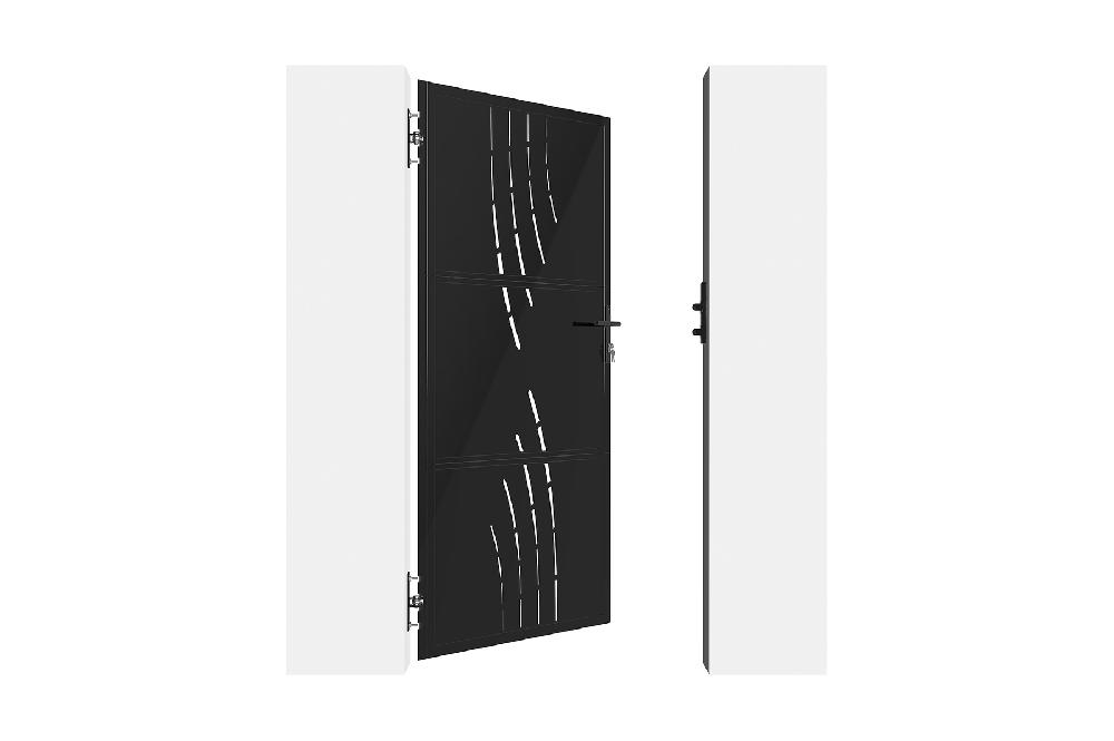 Puerta de acero 1m NALI VELETA H.200cm Negro mate Ventas relámpago