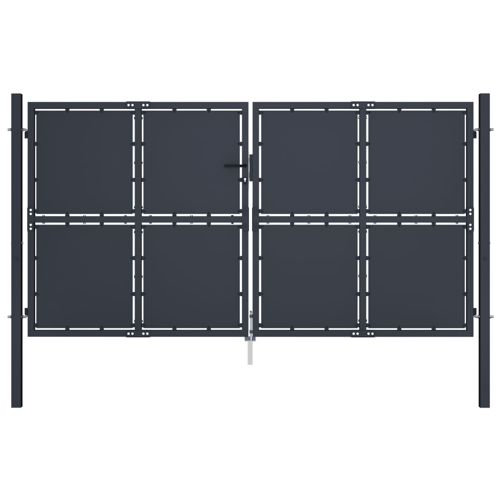 Maison Exclusive - Puerta de jardín de acero gris antracita 300x200 cm