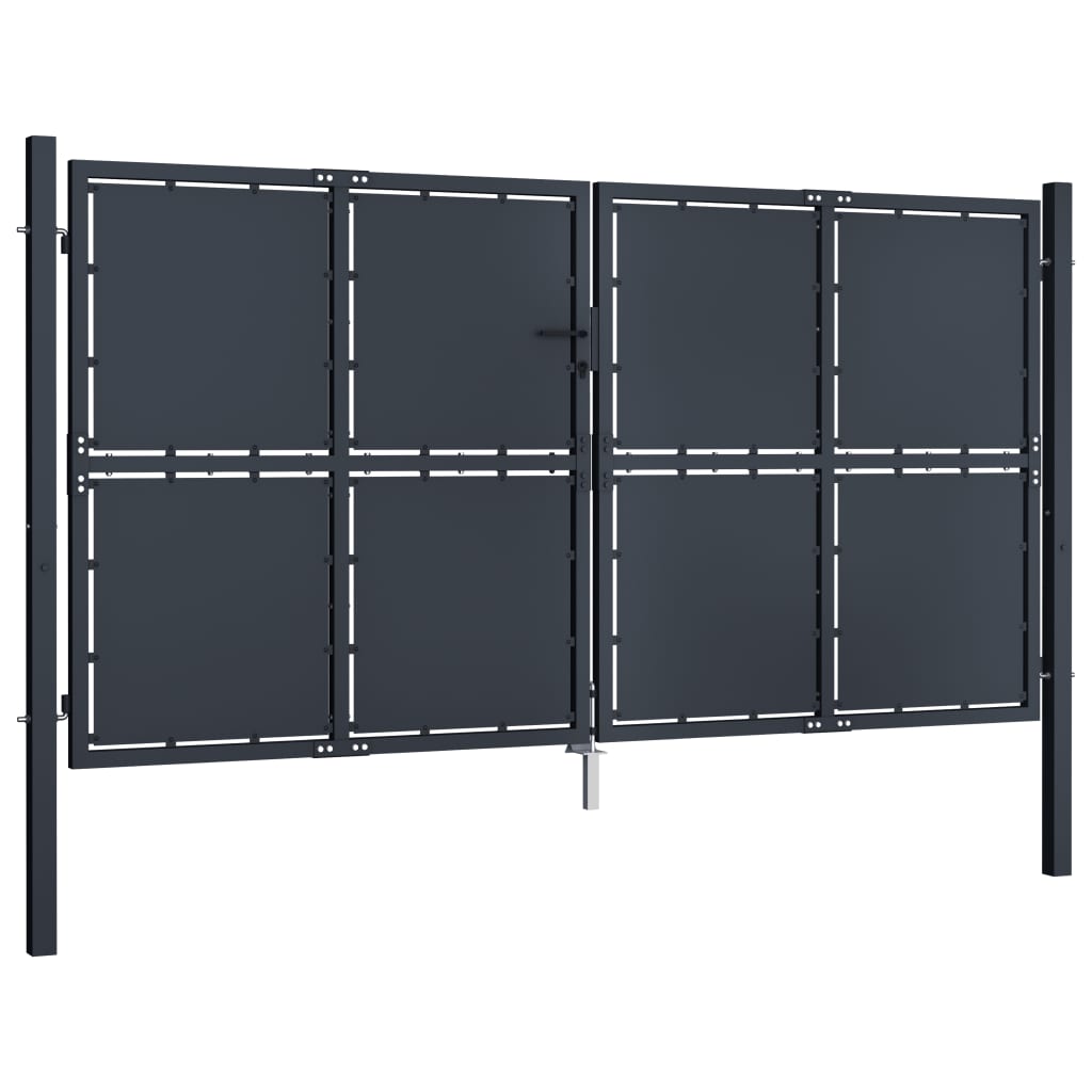 Maison Exclusive - Puerta de jardín de acero gris antracita 300x200 cm Tienda