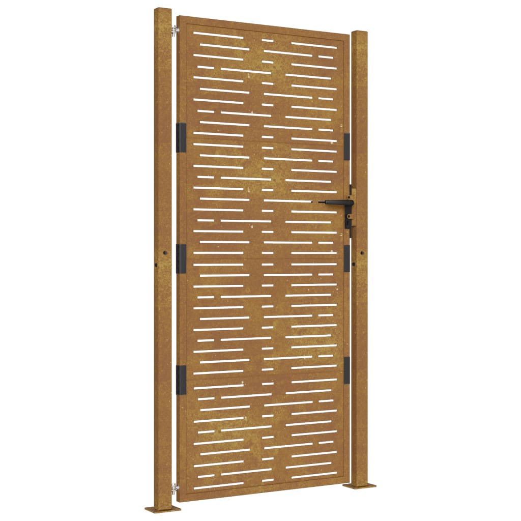 vidaXL Puerta de jardín acero corten diseño cuadrado 105x180 cm Liquidación
