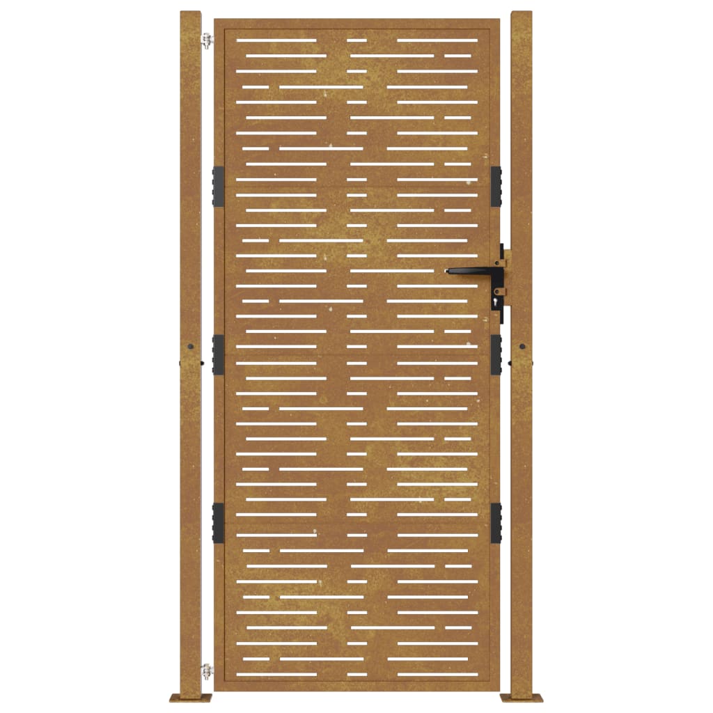 vidaXL Puerta de jardín acero corten diseño cuadrado 105x180 cm Liquidación