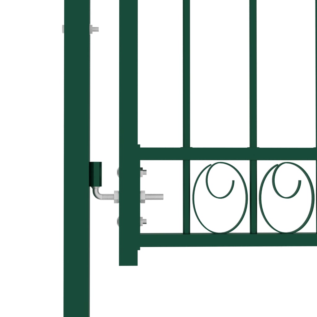 vidaXL Puerta de jardín con arco superior acero verde 100x125 cm Mejor oferta