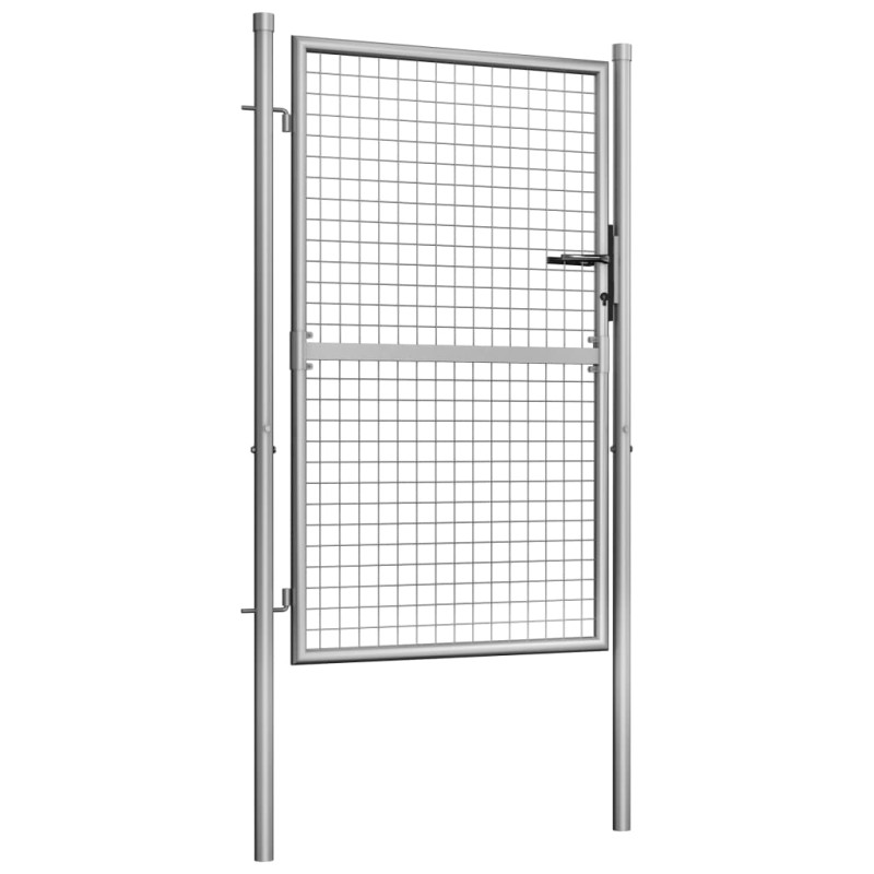 vidaXL Puerta de jardín acero galvanizado plateado 105x175 cm Rebajas top
