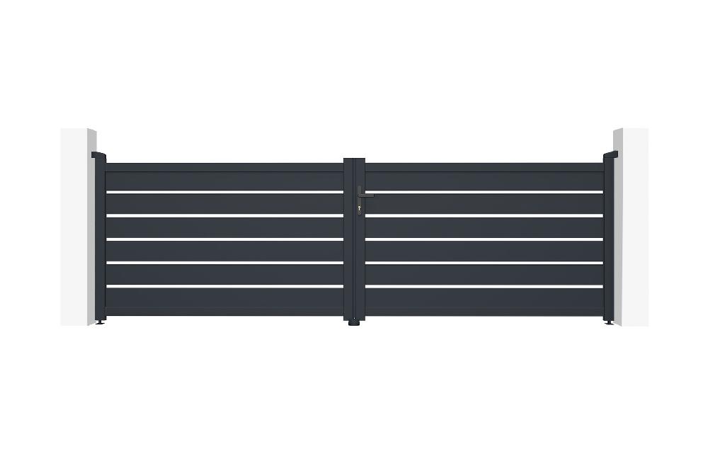 Puerta batiente de aluminio 4m VOGEL 400B120 GRIS