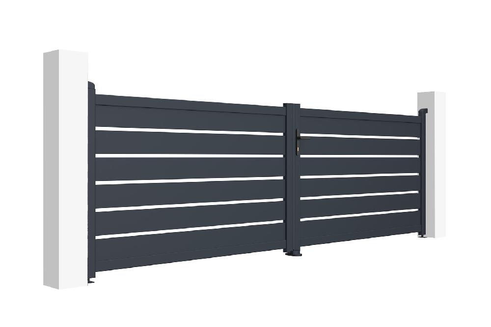 Puerta batiente de aluminio 4m VOGEL 400B120 GRIS Envío gratis