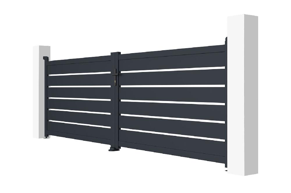 Puerta batiente de aluminio 4m VOGEL 400B120 GRIS Envío gratis