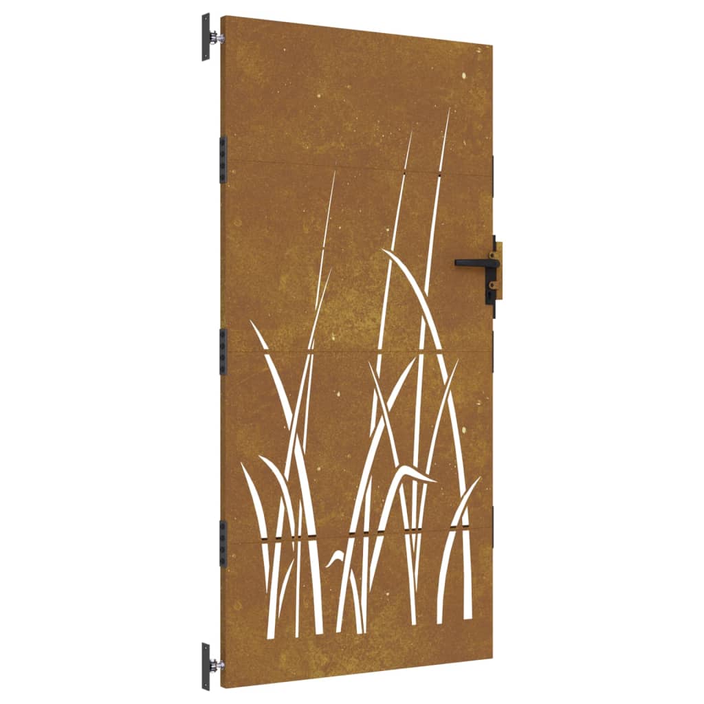 vidaXL Puerta de jardín acero corten diseño hierba 85x200 cm Envío gratis