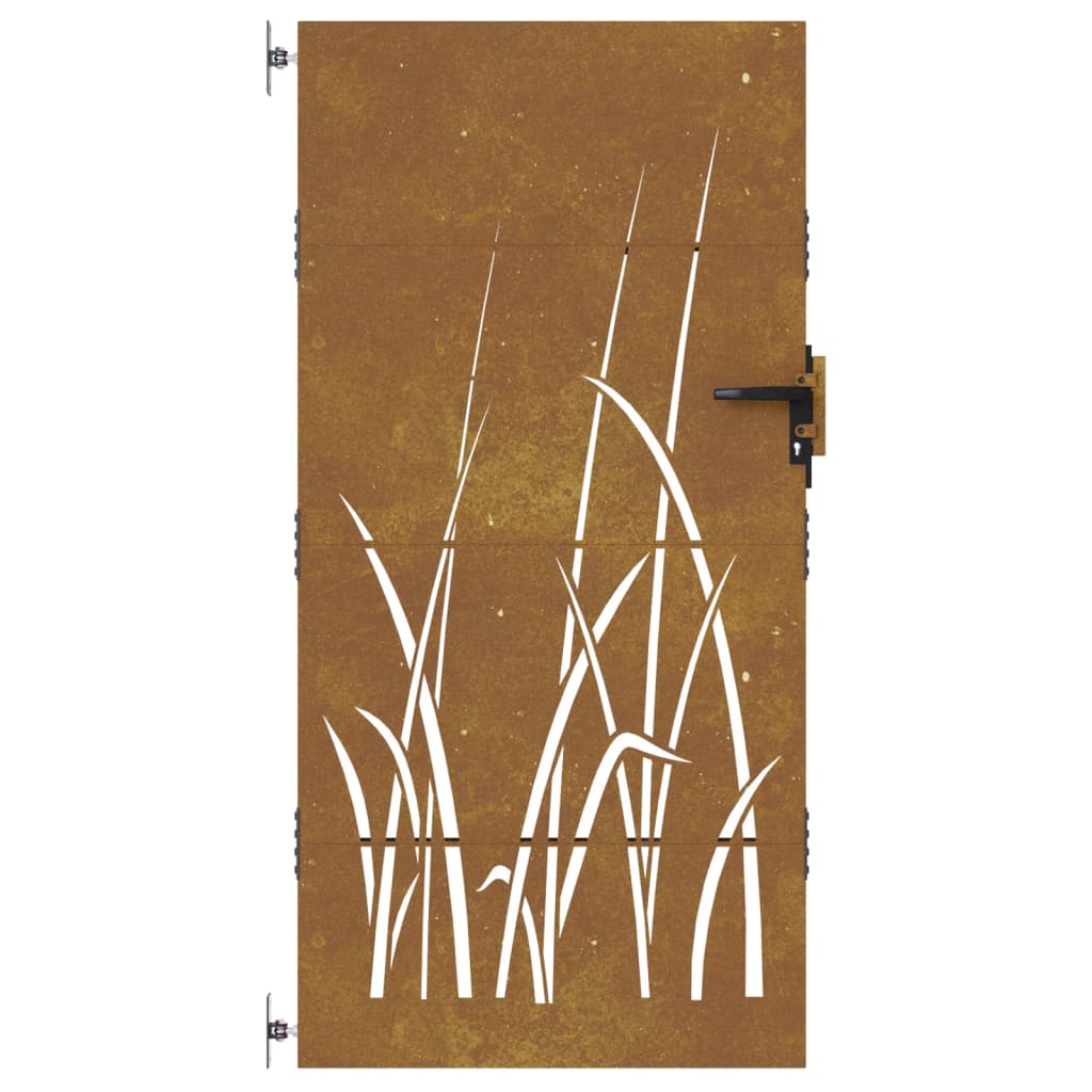 vidaXL Puerta de jardín acero corten diseño hierba 85x200 cm Envío gratis
