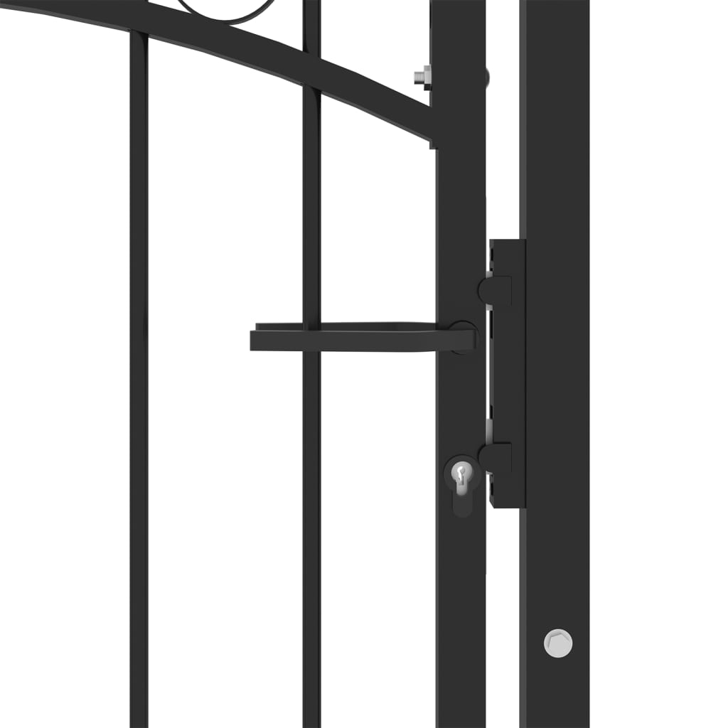 vidaXL Puerta de valla con picos acero negro 100x100 cm COMPRAR AHORA