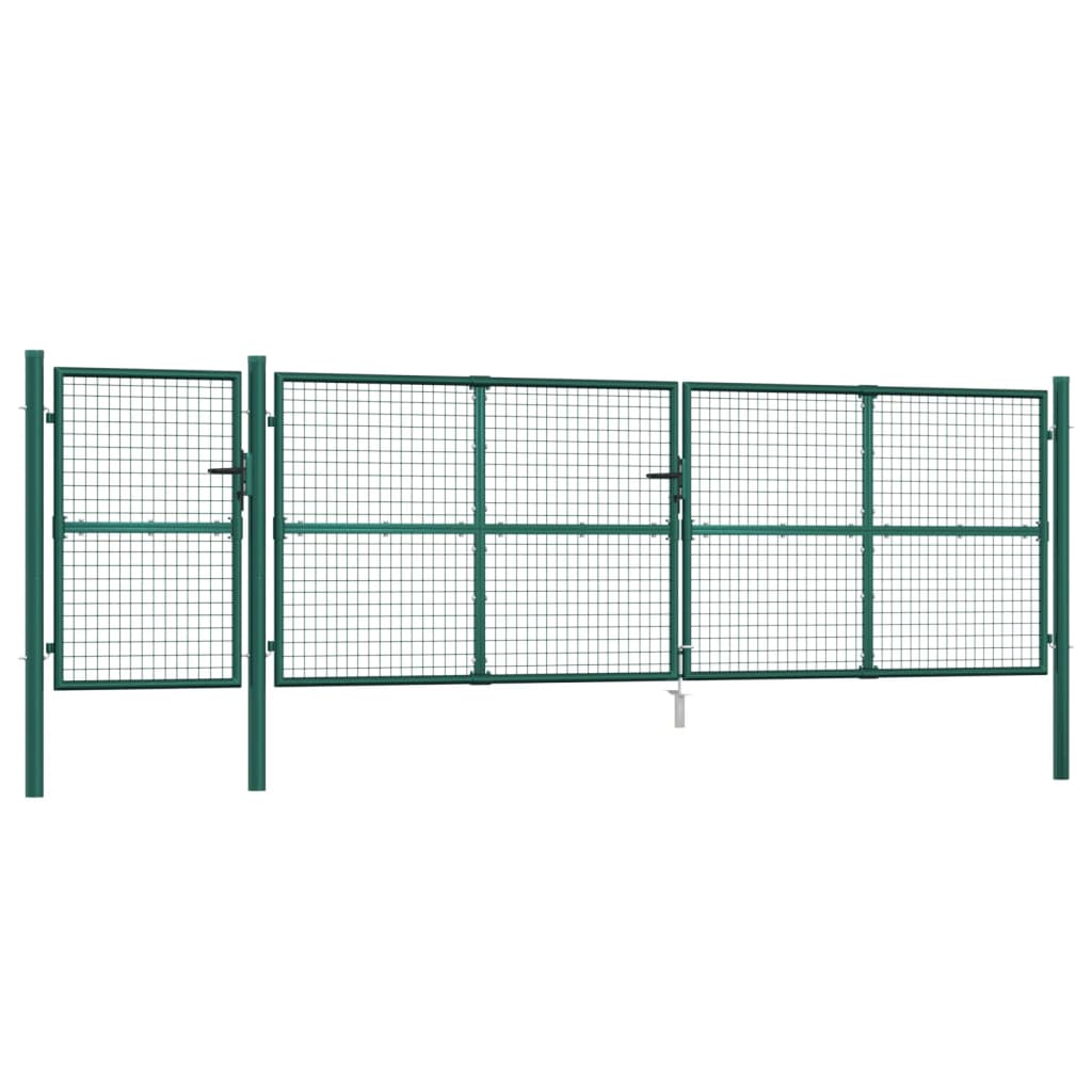 vidaXL Puerta de malla de jardín acero galvanizado verde 500x175 cm Últimos 2 días