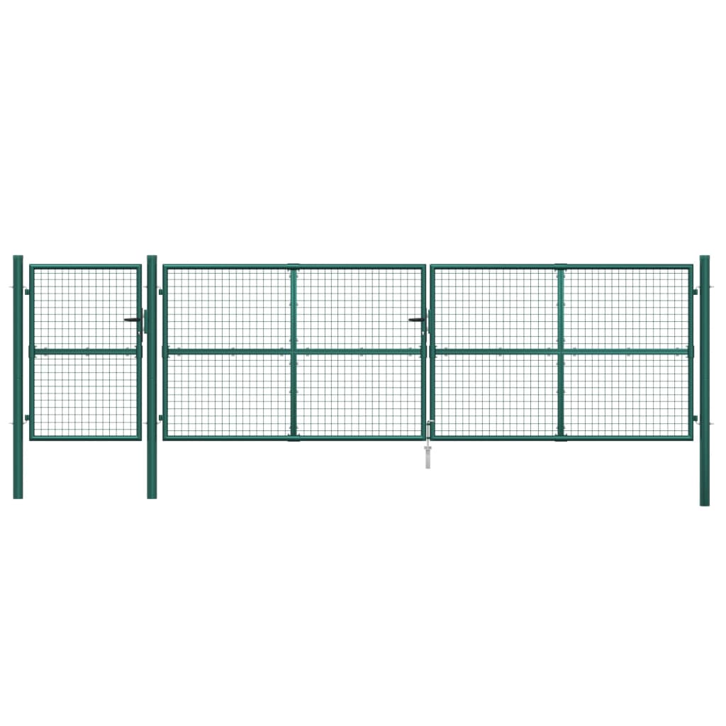 vidaXL Puerta de malla de jardín acero galvanizado verde 500x175 cm Últimos 2 días