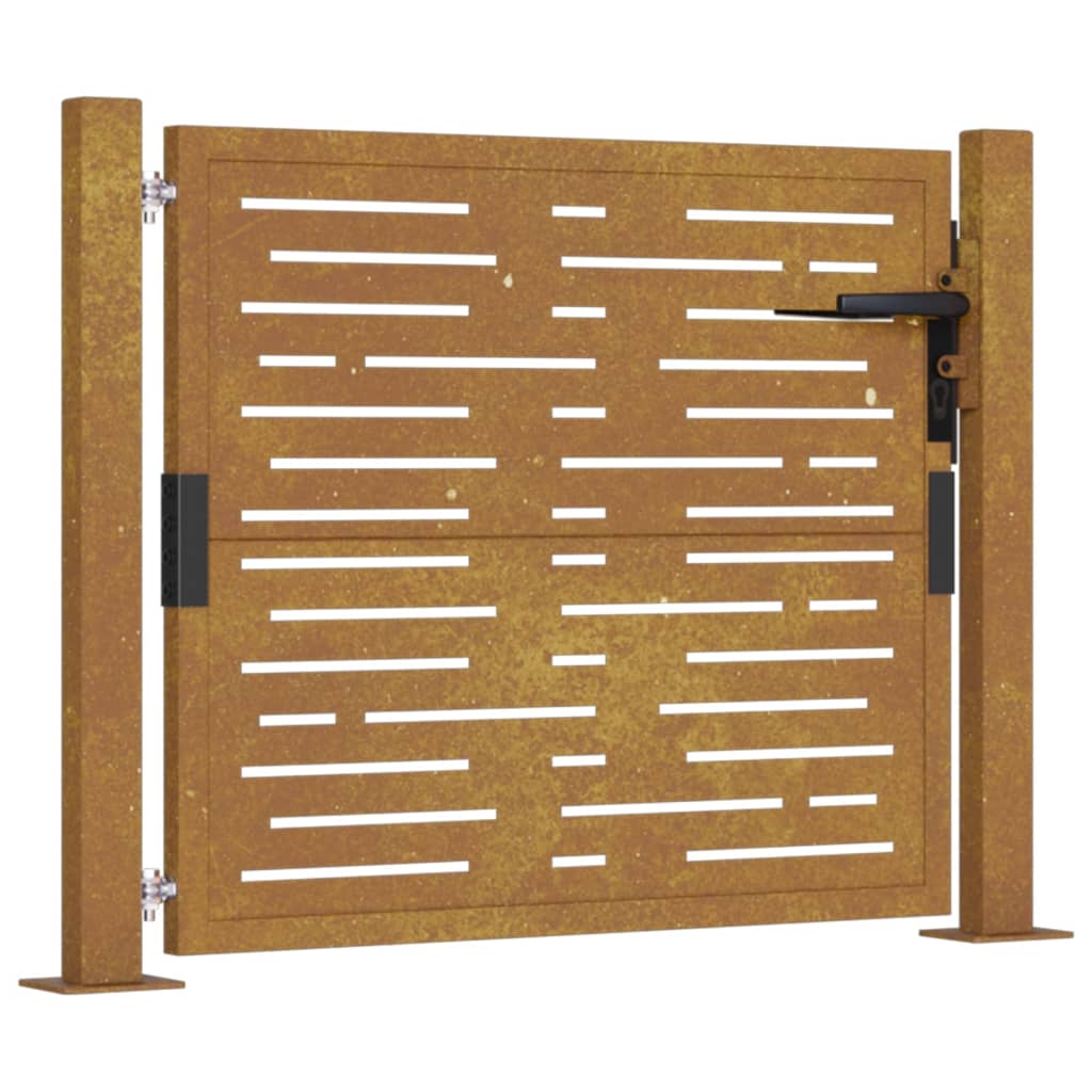 vidaXL Puerta de jardín acero corten diseño cuadrado 105x80 cm Precio de fábrica