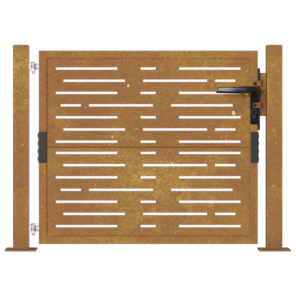 vidaXL Puerta de jardín acero corten diseño cuadrado 105x80 cm Precio de fábrica