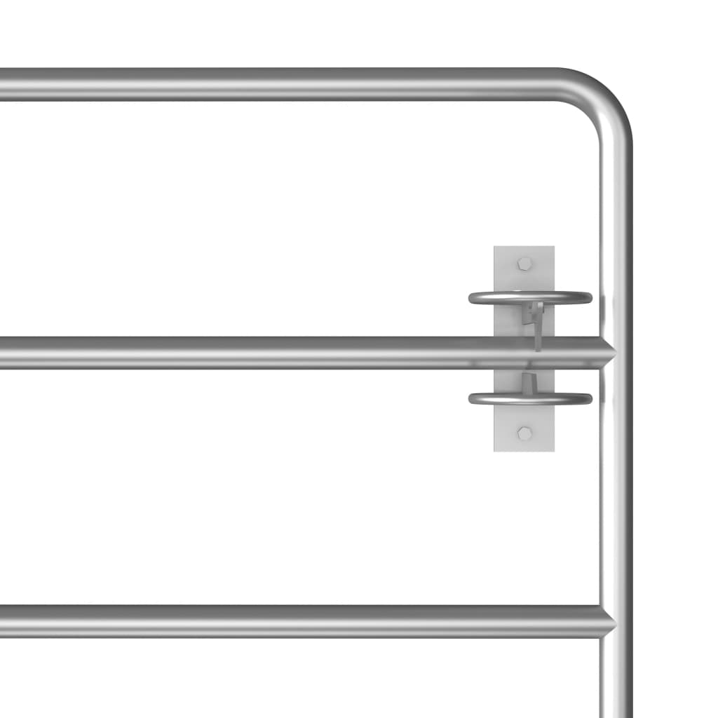 vidaXL Cancela de 5 barras para campo acero plateado (115-300)x90 cm Promoción por tiempo limitado