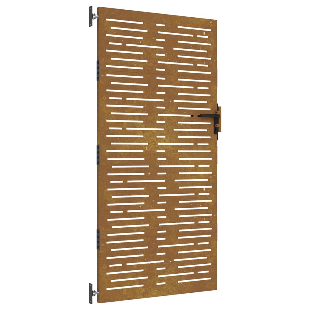vidaXL Puerta de jardín acero corten diseño cuadrado 85x200 cm Solo hoy