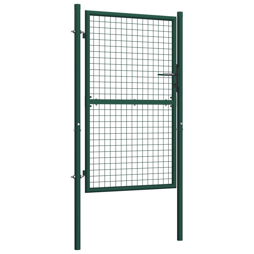 Puerta de jardín | Puerta de valla de acero verde 100x150 cm CFW17918