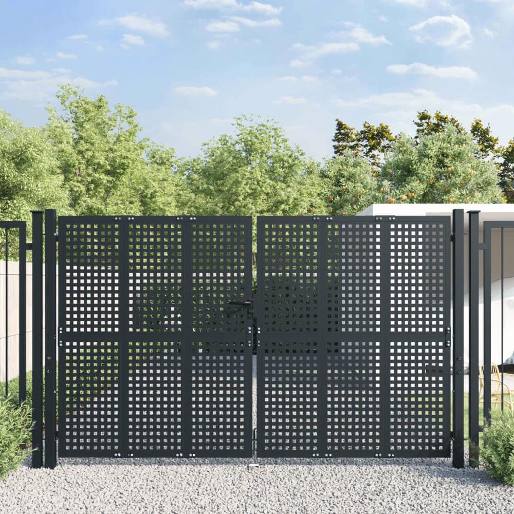 Maison Exclusive - Puerta de jardín acero gris antracita 300x200 cm