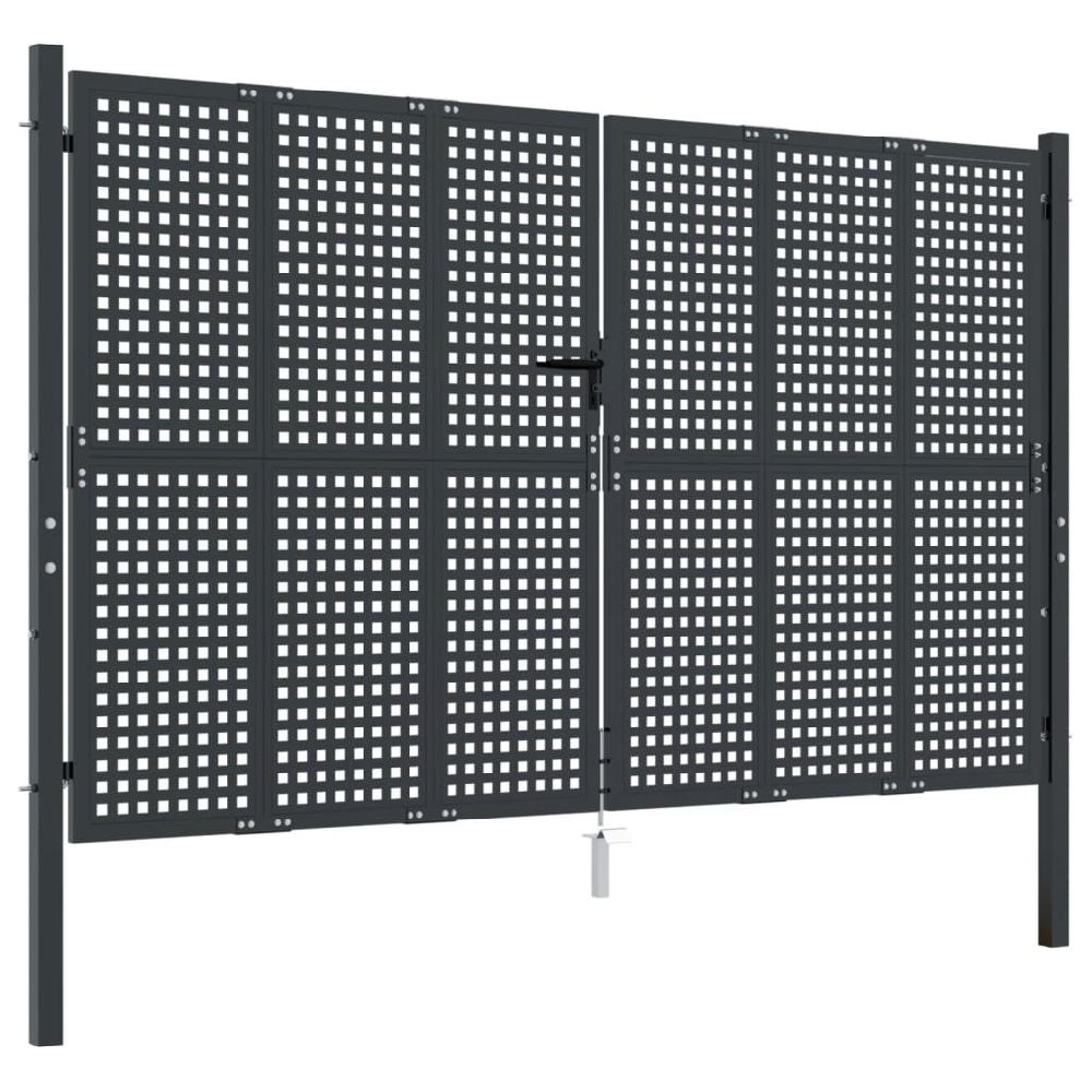 Maison Exclusive - Puerta de jardín acero gris antracita 300x200 cm Grandes descuentos