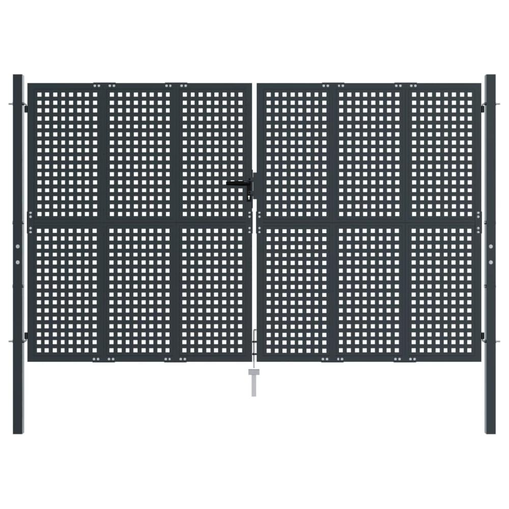 Maison Exclusive - Puerta de jardín acero gris antracita 300x200 cm Grandes descuentos