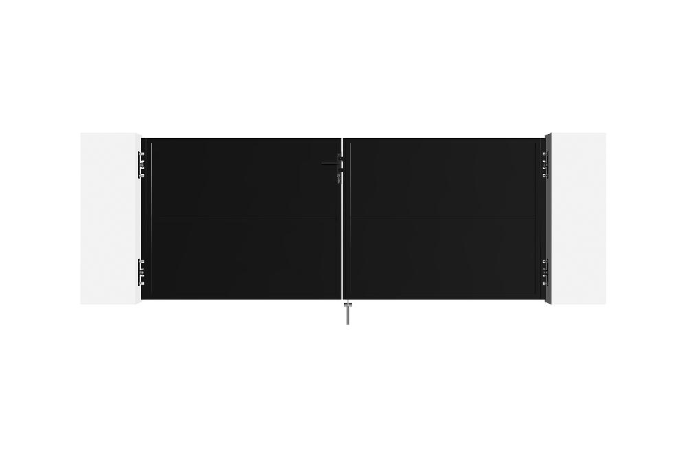Puerta abatible de acero NALI 3m Alt.120cm Negro mate Limitado a 3 días