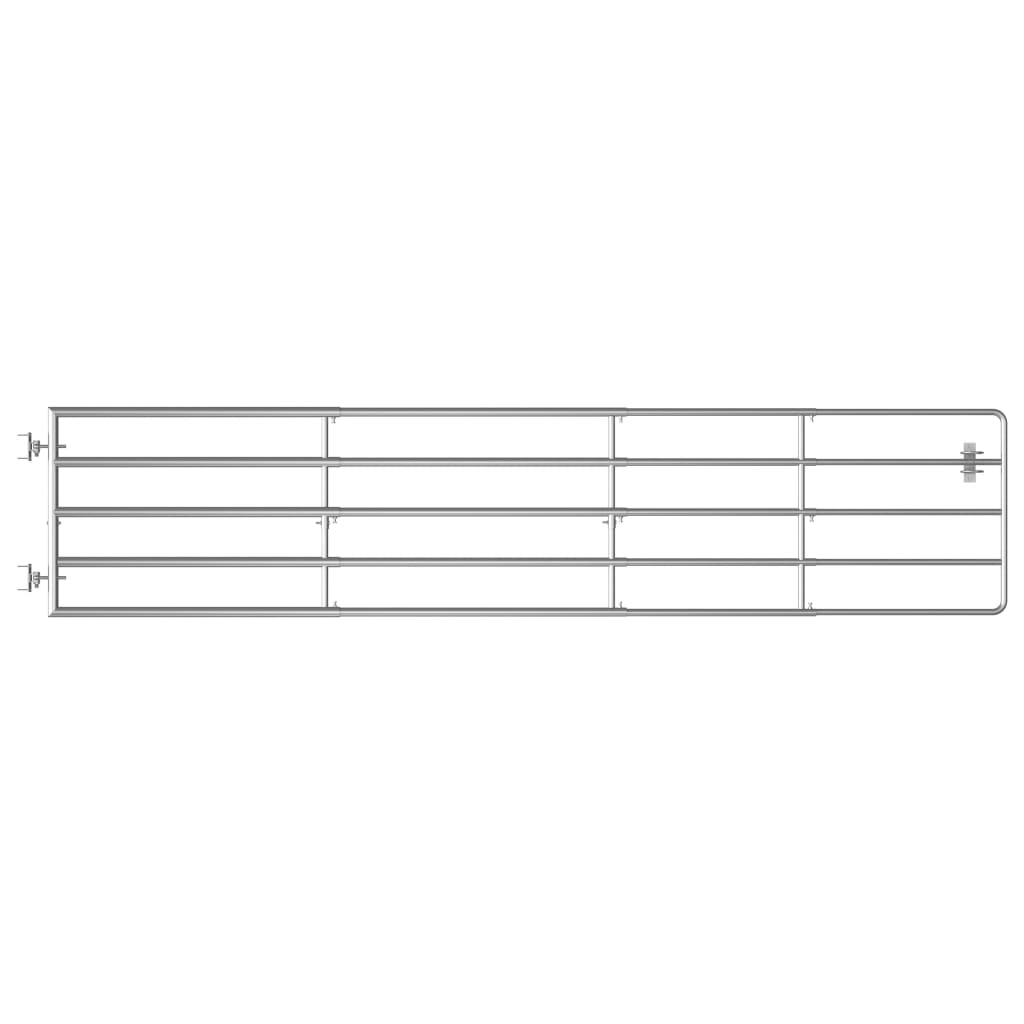 Cancela de 5 barras para campo acero plateado (150-400)x90 cm Precios de Black Friday