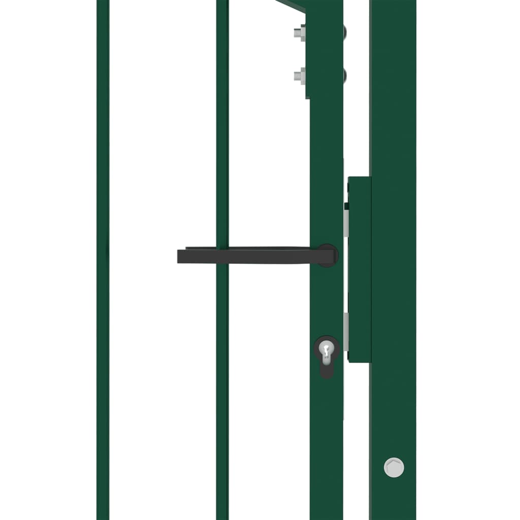 vidaXL Puerta de valla con picos acero verde 100x200 cm Última moda