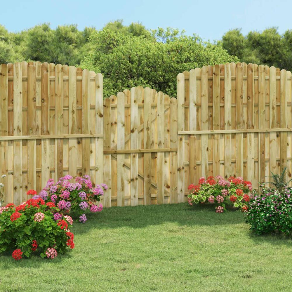 Puerta de jardín | Puerta de valla | Cancela de valla de madera de pino impregnada 100x150 cm CFW20811 Rebajas de fin de temporada