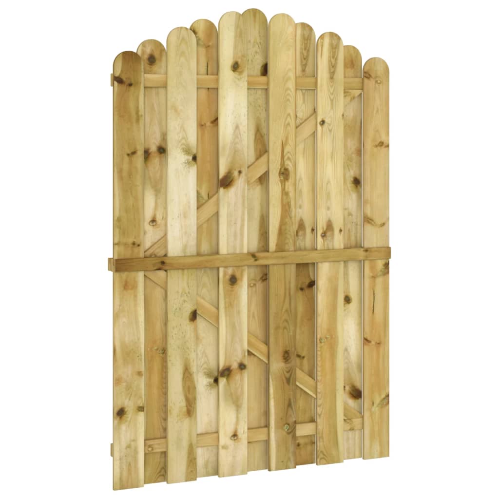 Puerta de jardín | Puerta de valla | Cancela de valla de madera de pino impregnada 100x150 cm CFW20811 Rebajas de fin de temporada