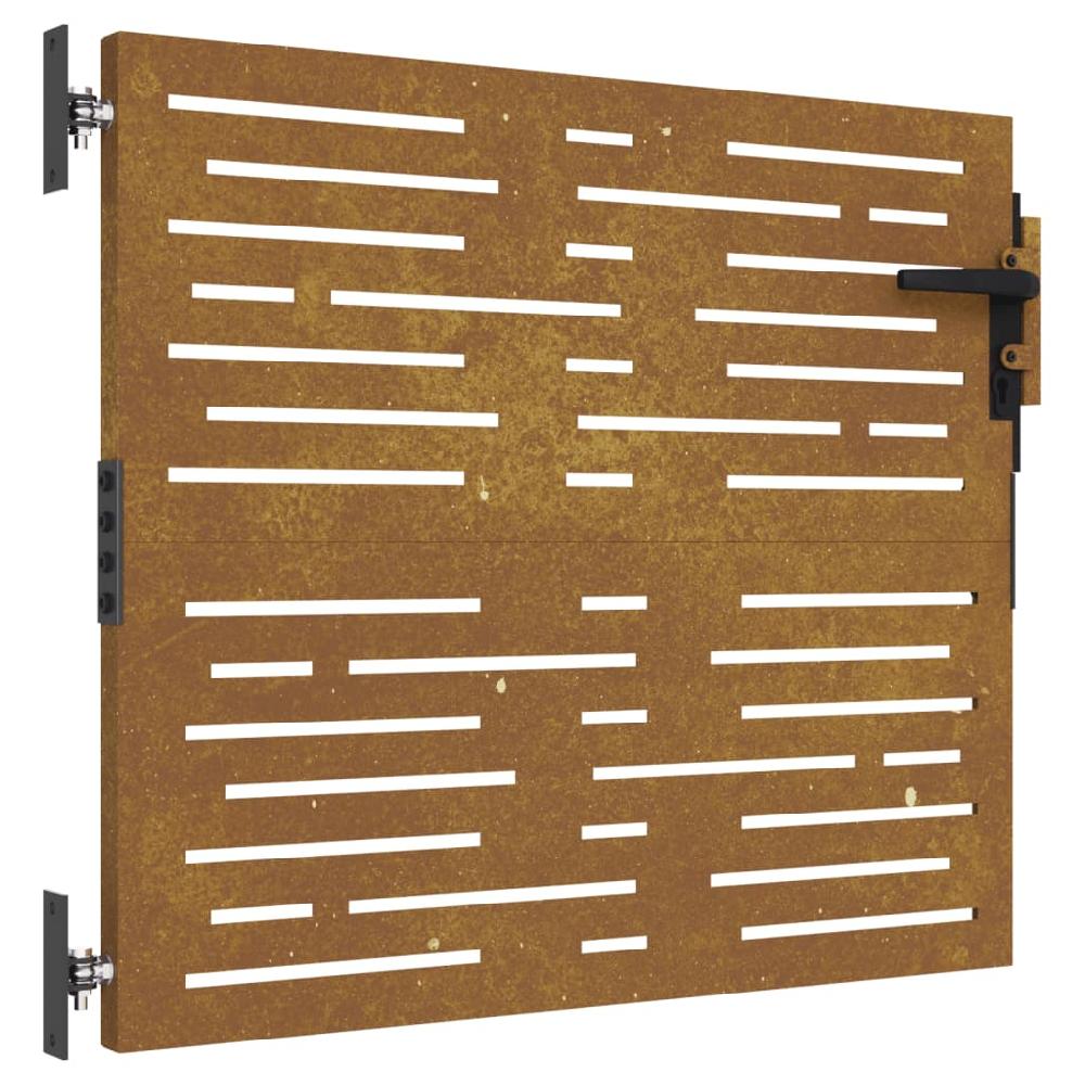 Maison Exclusive - Puerta de jardín acero corten diseño cuadrado 85x100 cm 2025