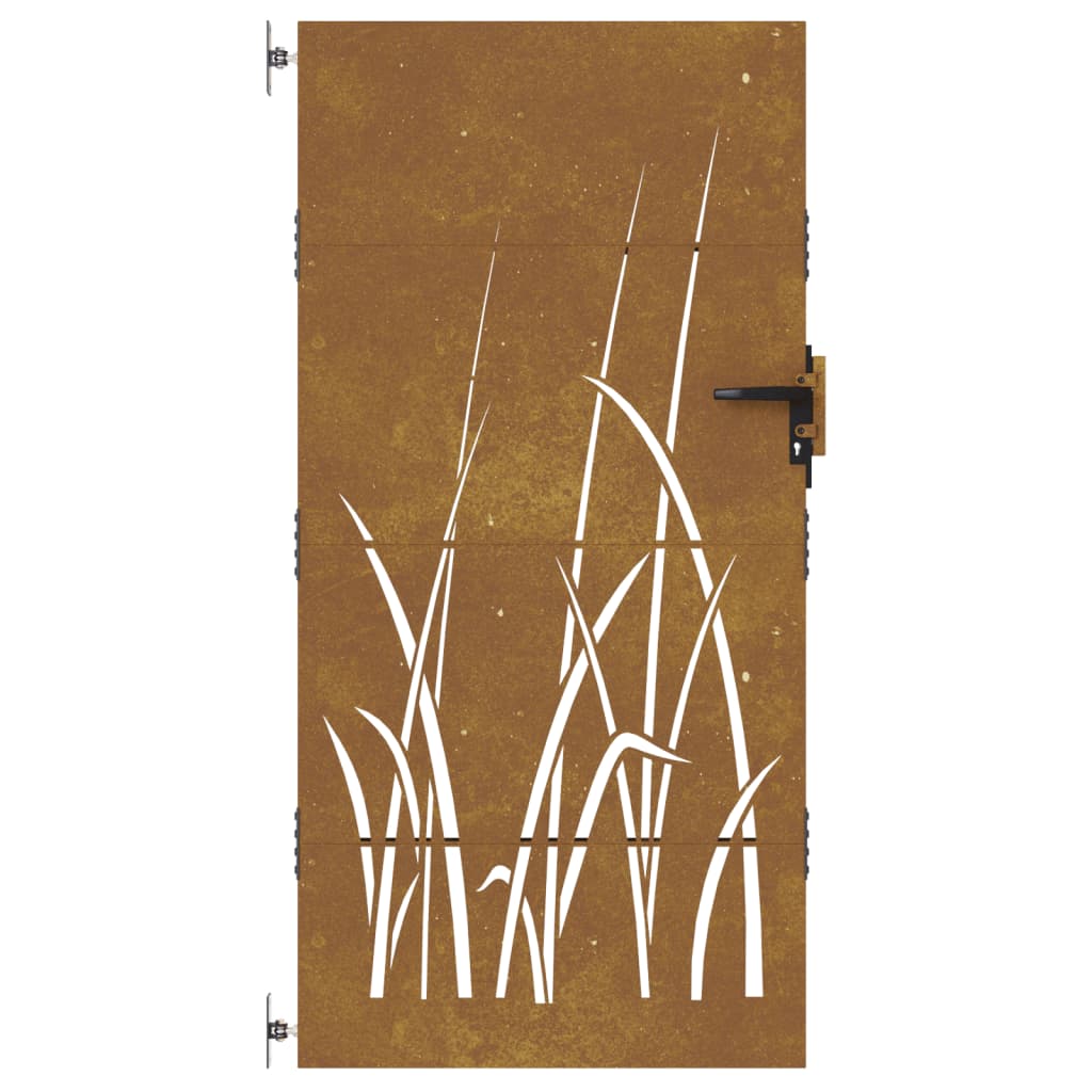vidaXL Puerta de jardín acero corten diseño hierba 85x175 cm Outlet