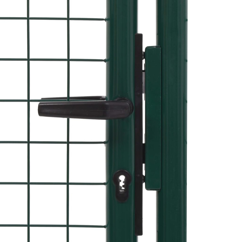 vidaXL Puerta de valla de acero verde 100x175 cm Outlet online