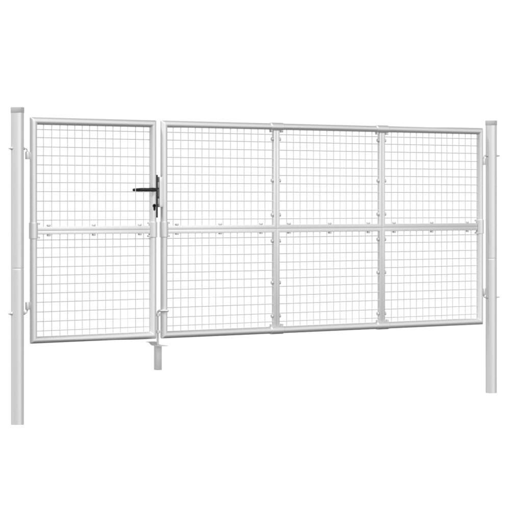 vidaXL Puerta de malla de jardín acero galvanizado plateado 350x175cm Ofertas