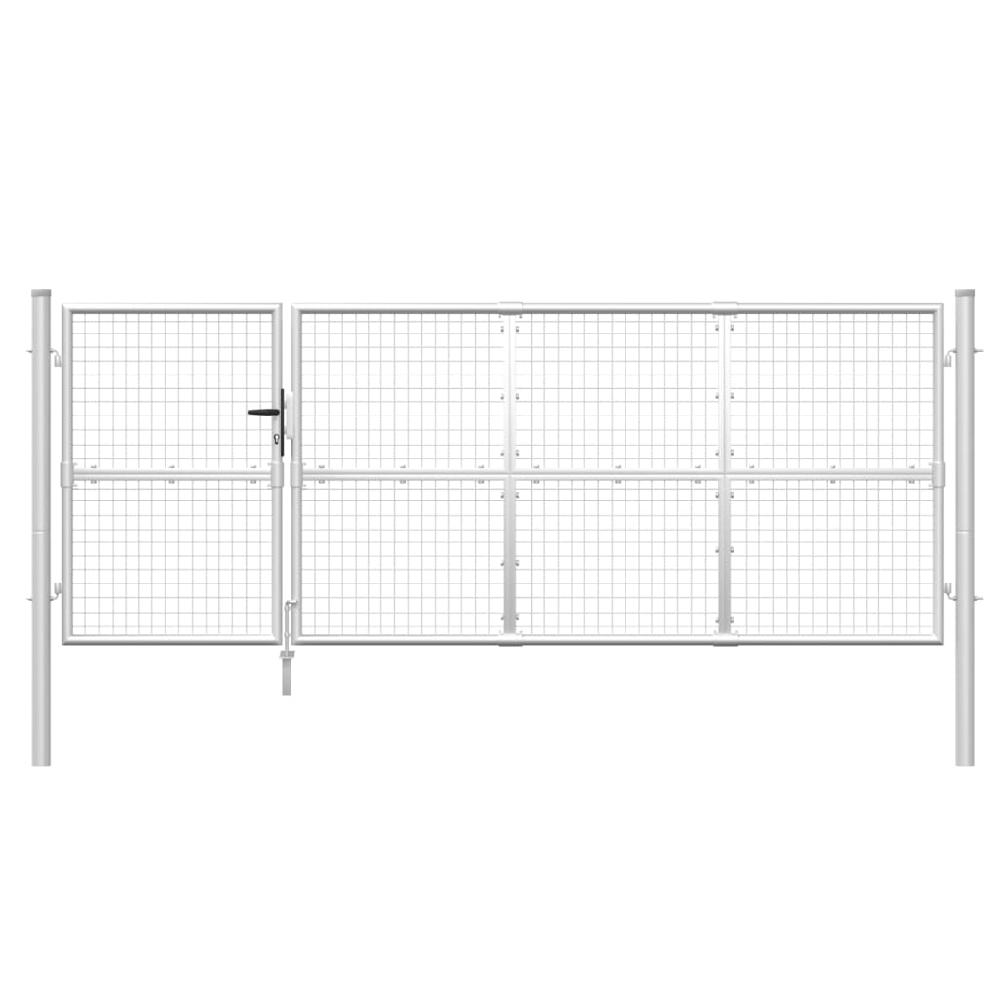 vidaXL Puerta de malla de jardín acero galvanizado plateado 350x175cm Ofertas