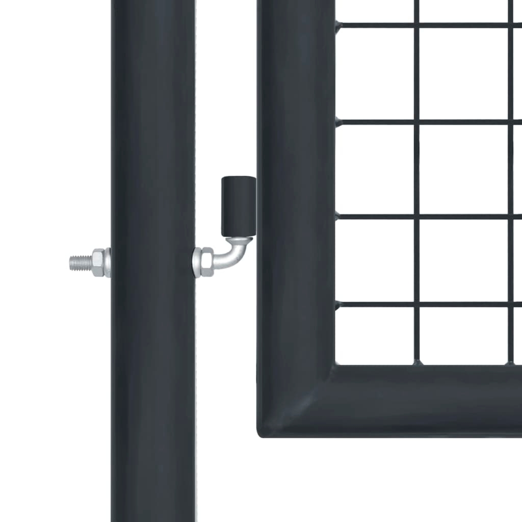 Puerta de malla de jardín | Puerta de valla | Cancela de valla acero galvanizado gris 400x150 cm CFW65810 Venta caliente