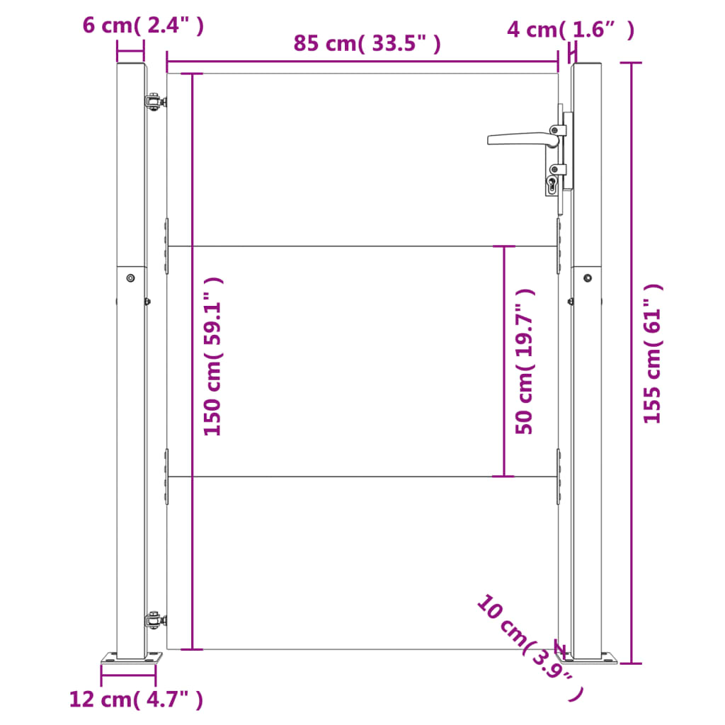 vidaXL Puerta de jardín acero corten 105x155 cm En oferta