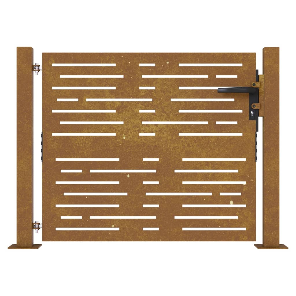 vidaXL Puerta de jardín acero corten diseño cuadrado 105x80 cm Gran oferta