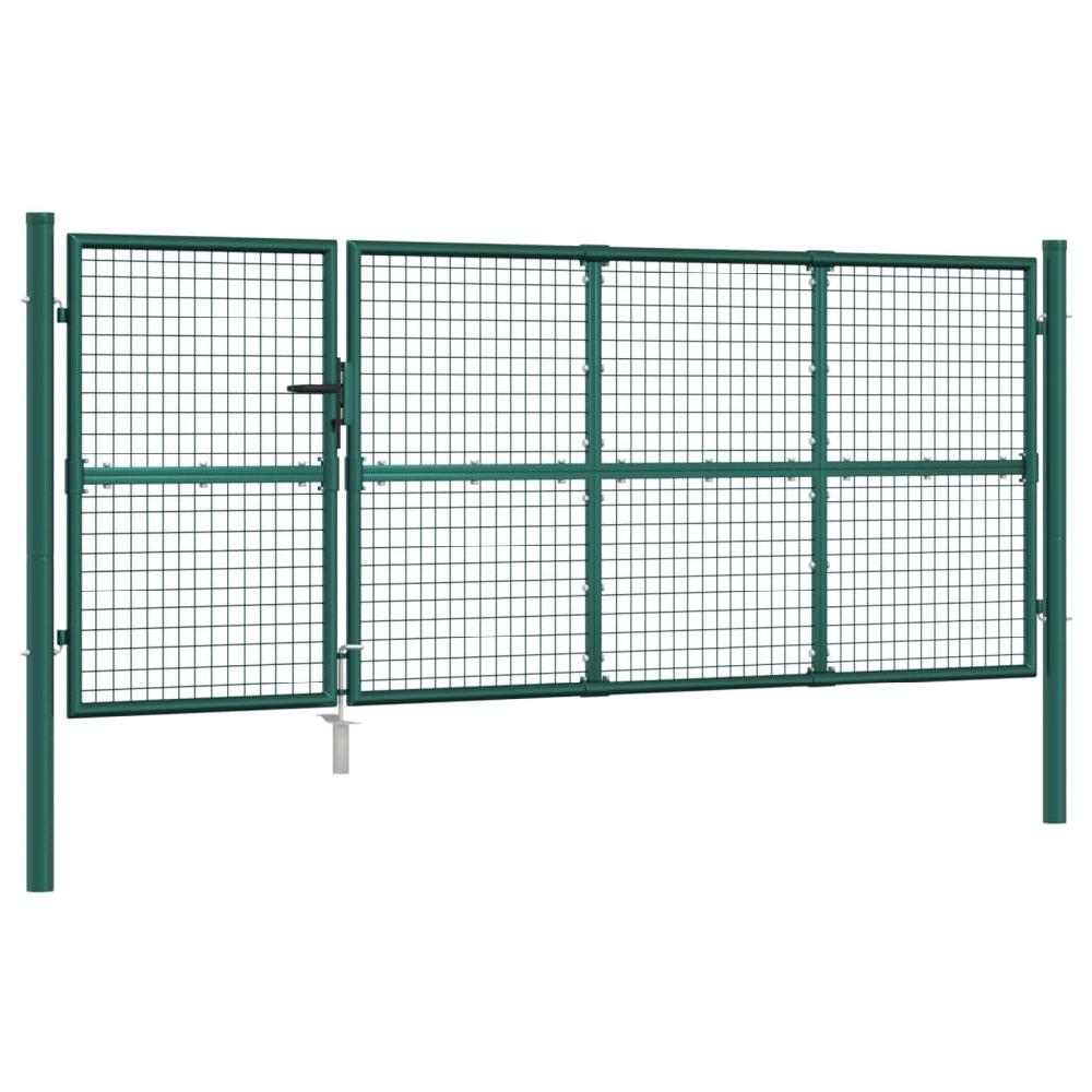 vidaXL Puerta de malla de jardín acero galvanizado verde 350x175 cm Rebajas baratas