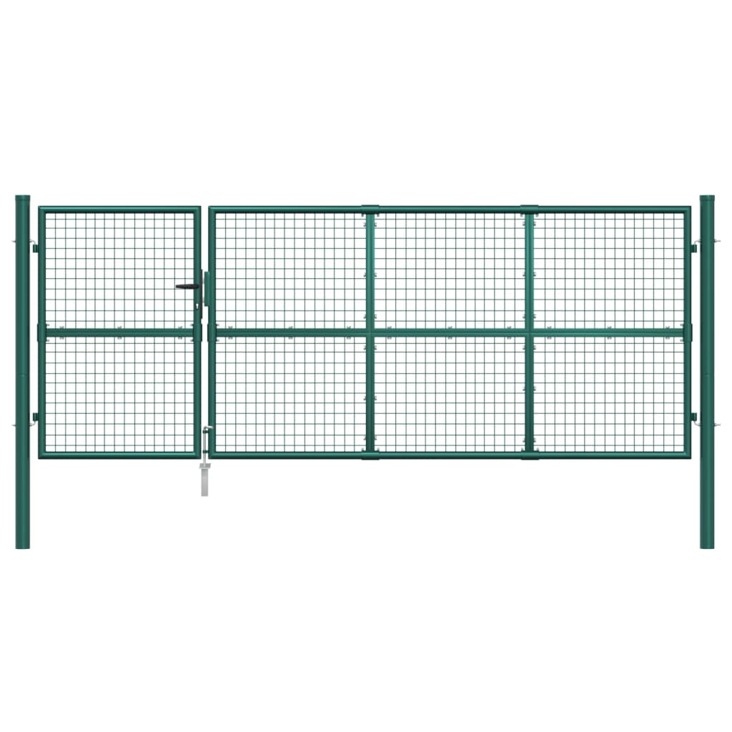 vidaXL Puerta de malla de jardín acero galvanizado verde 350x175 cm Rebajas baratas