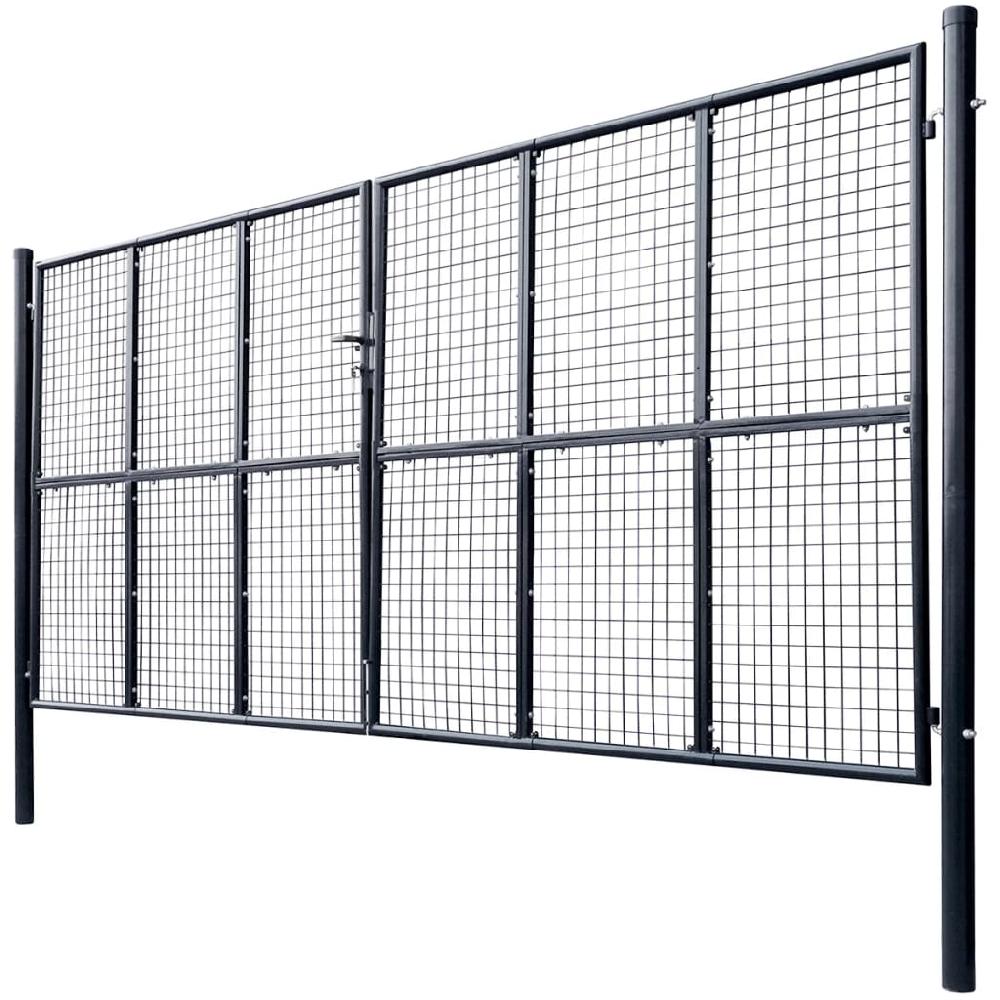 vidaXL Puerta de malla de jardín acero galvanizado 400x200 cm gris Los más vendidos