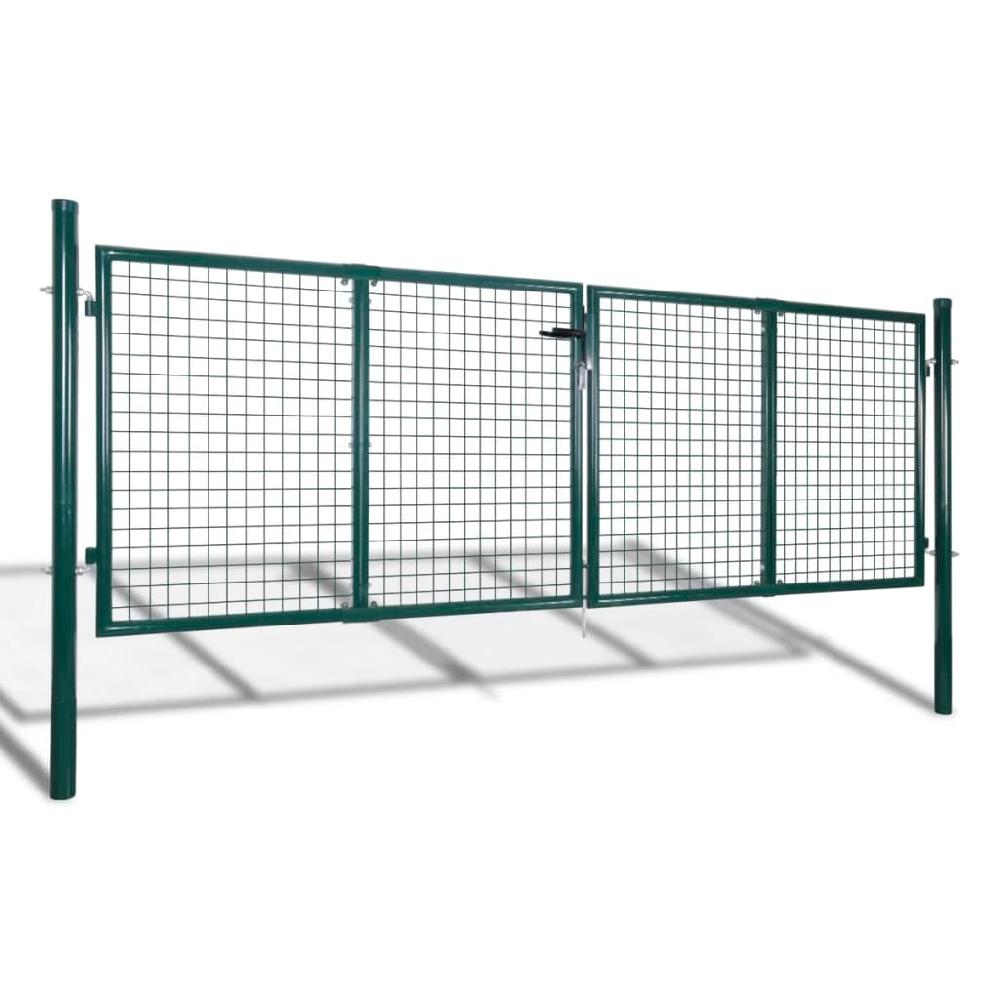 Puerta de jardín | Puerta de valla de acero verde 306x150 cm CFW23438