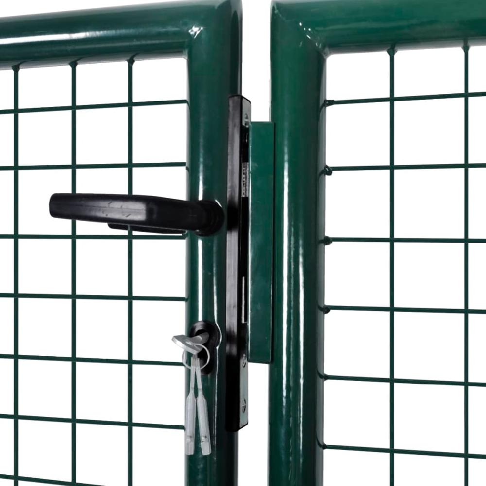 Puerta de jardín | Puerta de valla de acero verde 306x150 cm CFW23438 Tienda